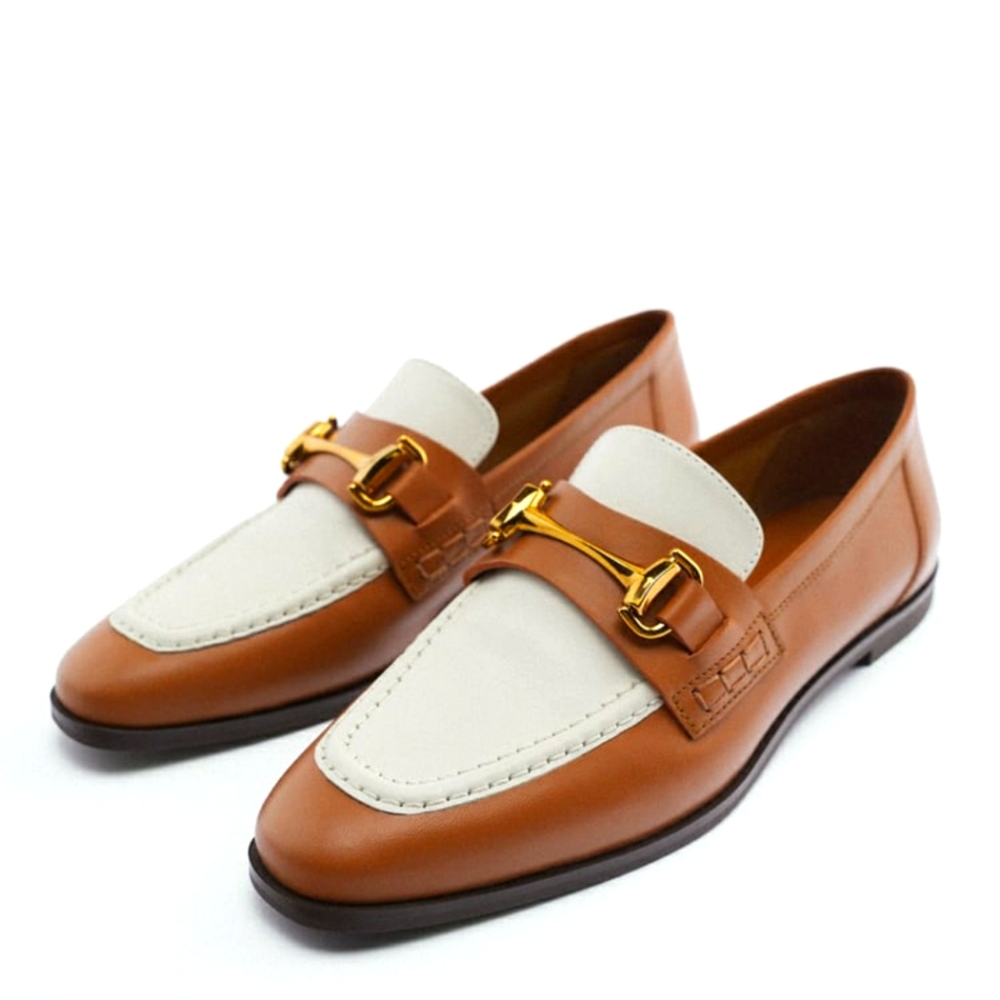 Zara  COLOR LEATHER LOAFERS